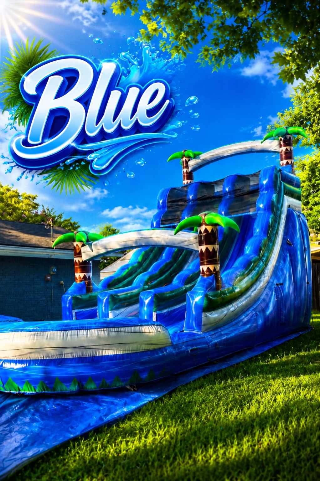 Blue water slide